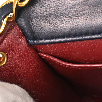 Chanel Navy Lambskin Turnlock Mini Full Flap Shoulder Bag