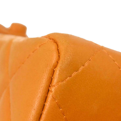 Chanel Orange Lambskin Double Sided Handbag