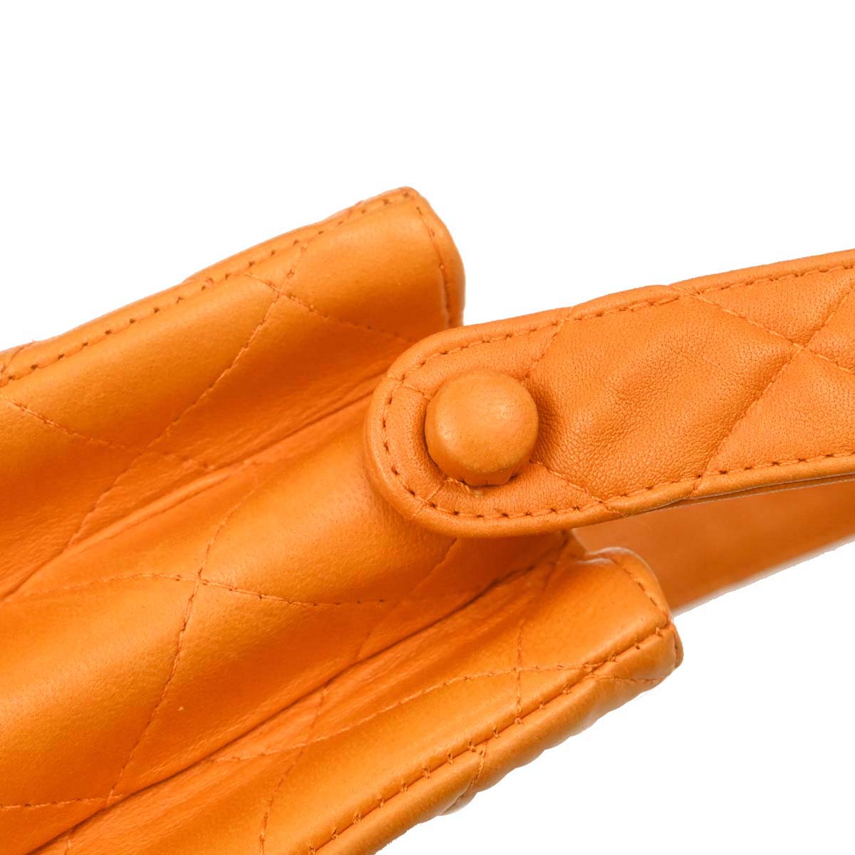 Chanel Orange Lambskin Double Sided Handbag