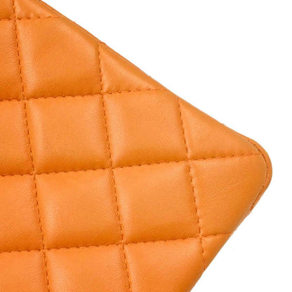 Chanel Orange Lambskin Double Sided Handbag