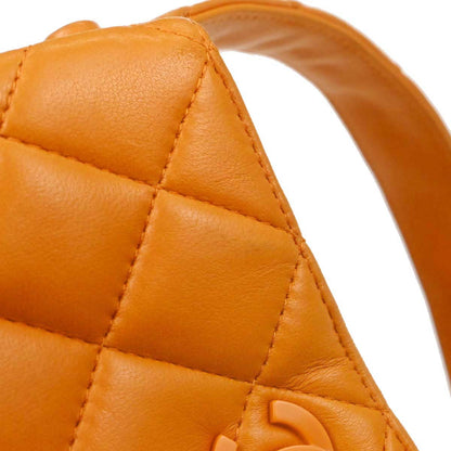 Chanel Orange Lambskin Double Sided Handbag
