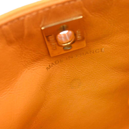 Chanel Orange Lambskin Double Sided Handbag