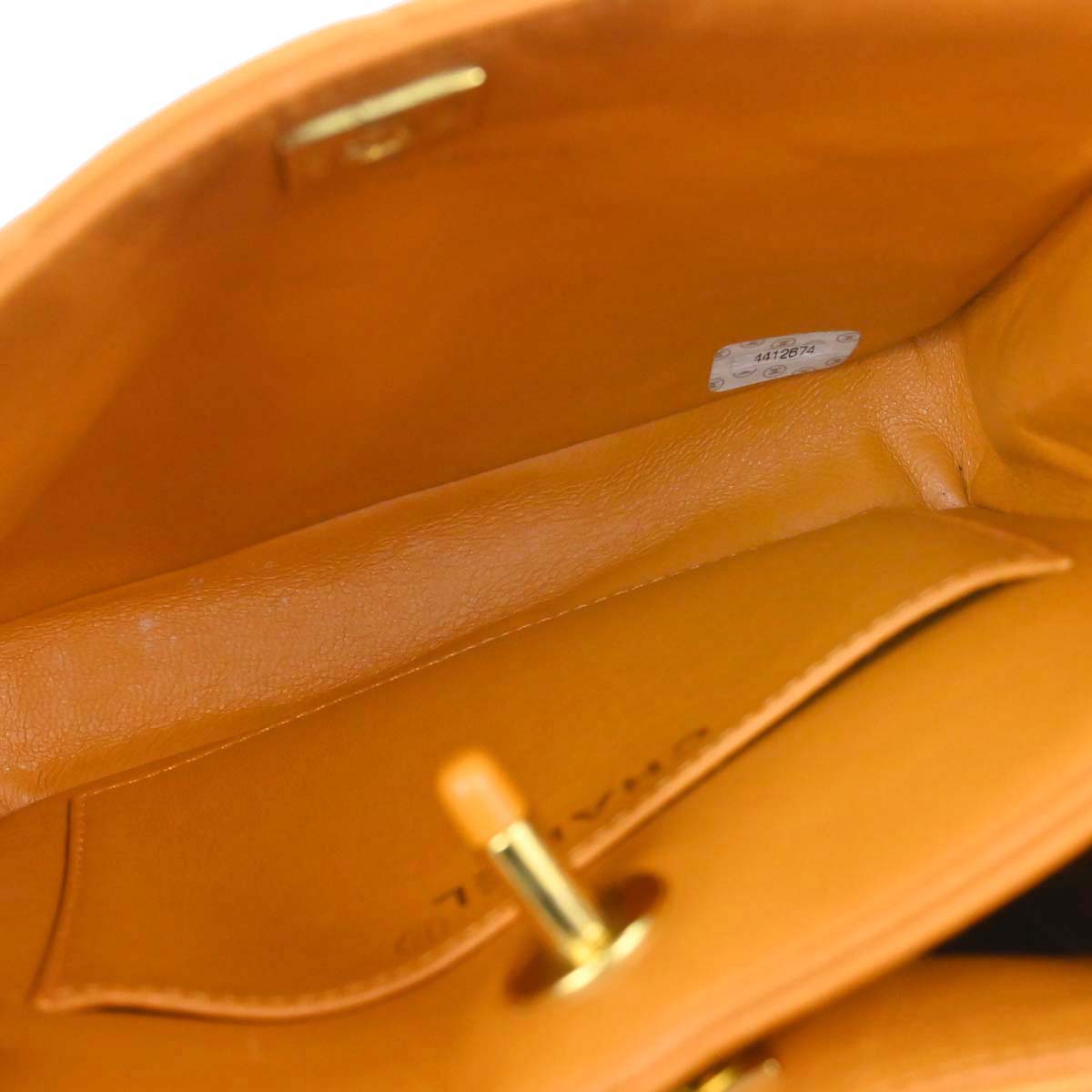 Chanel Orange Lambskin Double Sided Handbag