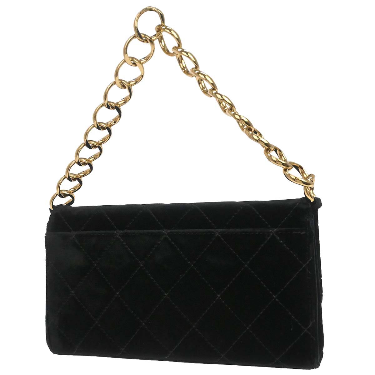 Chanel Black Velvet Chain Handbag