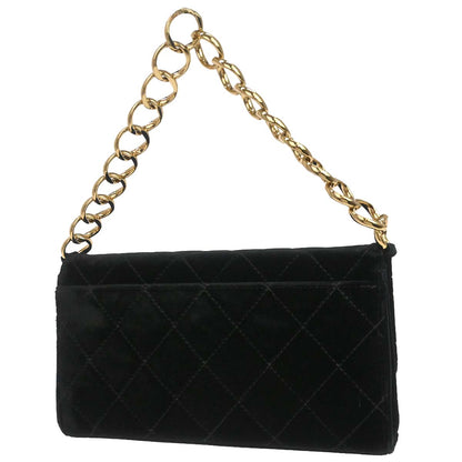 Chanel Black Velvet Chain Handbag