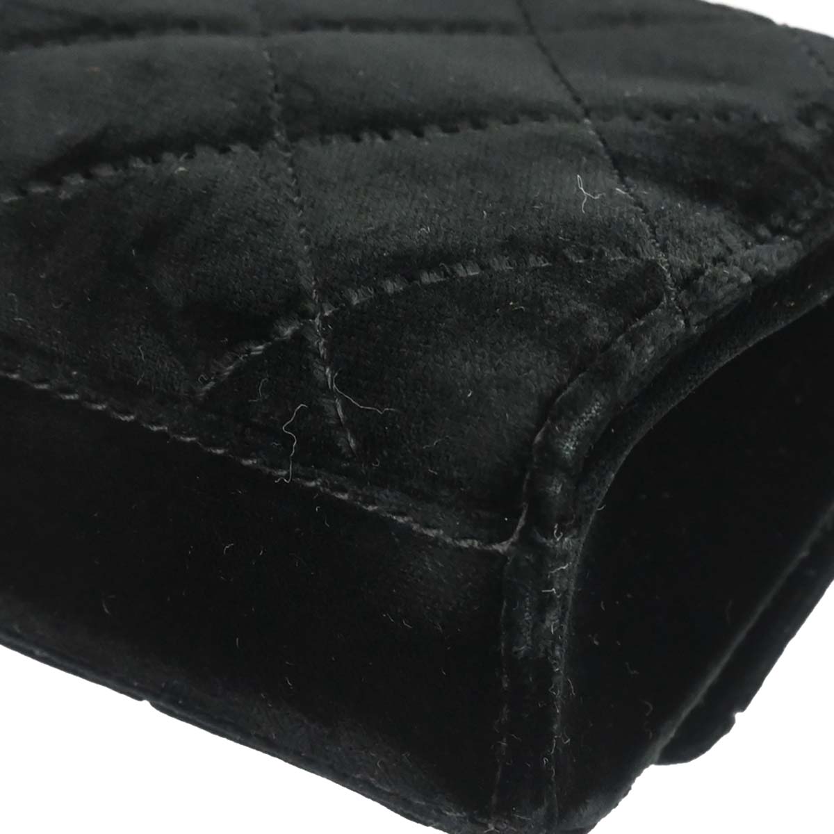 Chanel Black Velvet Chain Handbag
