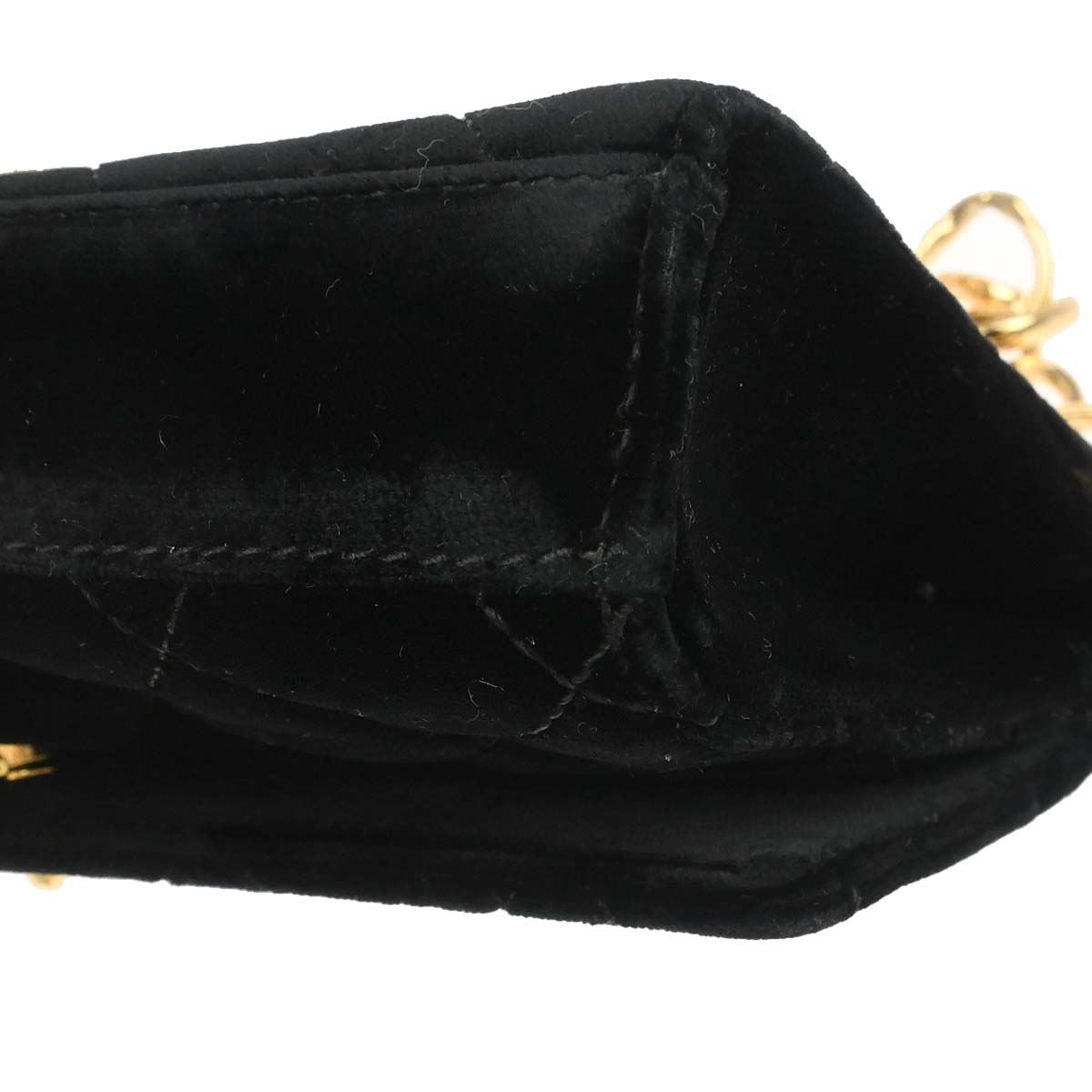 Chanel Black Velvet Chain Handbag