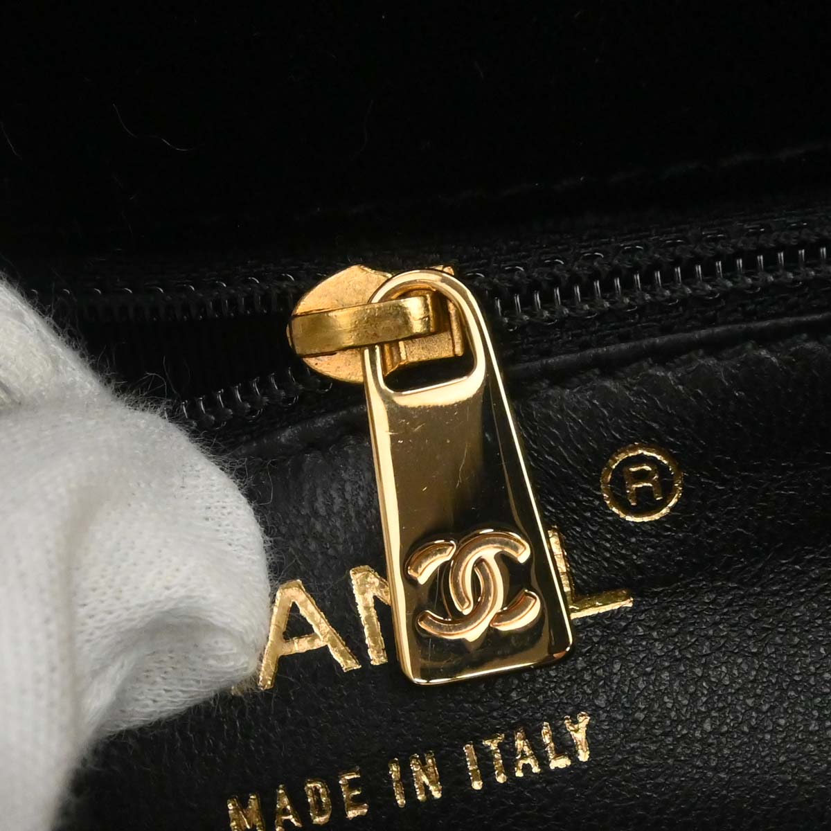 Chanel Black Velvet Chain Handbag
