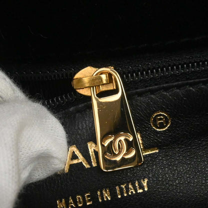 Chanel Black Velvet Chain Handbag