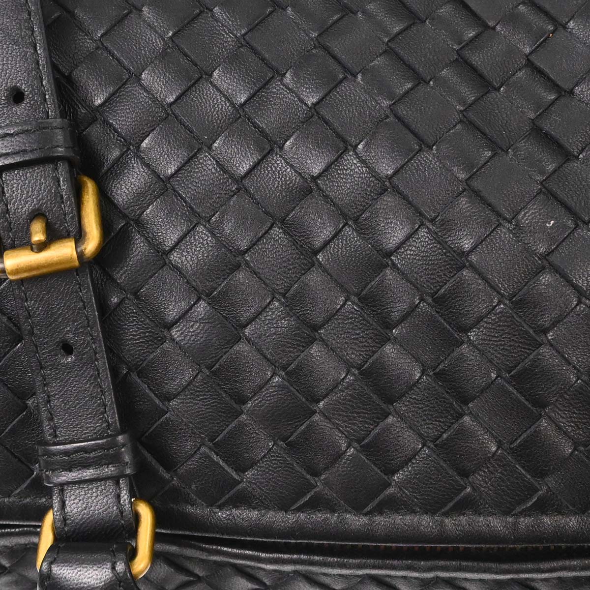 Bottega Veneta Black Lambskin Intrecciato Handbag