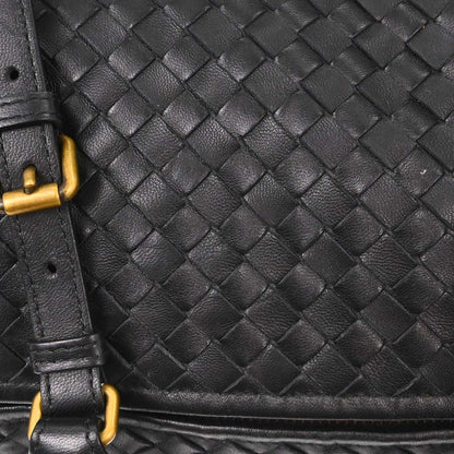 Bottega Veneta Black Lambskin Intrecciato Handbag