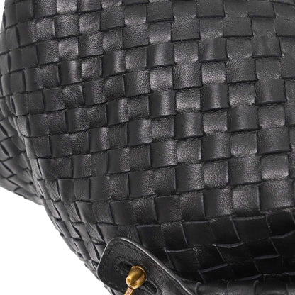 Bottega Veneta Black Lambskin Intrecciato Handbag