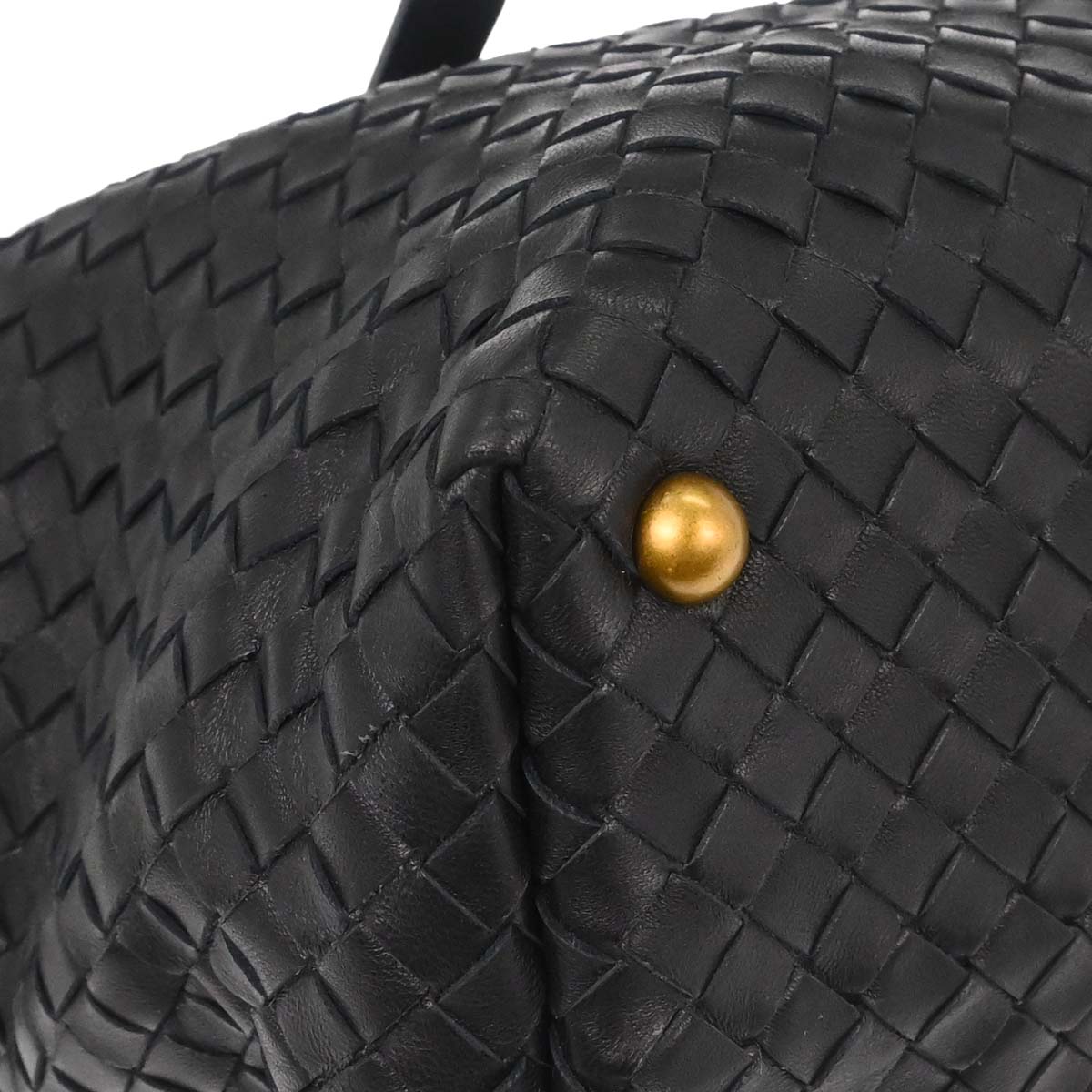 Bottega Veneta Black Lambskin Intrecciato Handbag