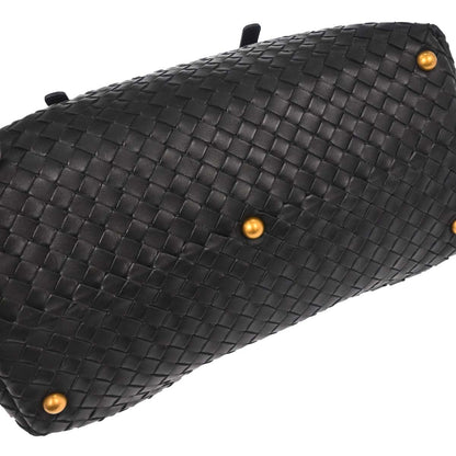 Bottega Veneta Black Lambskin Intrecciato Handbag