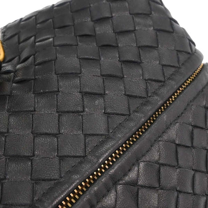 Bottega Veneta Black Lambskin Intrecciato Handbag