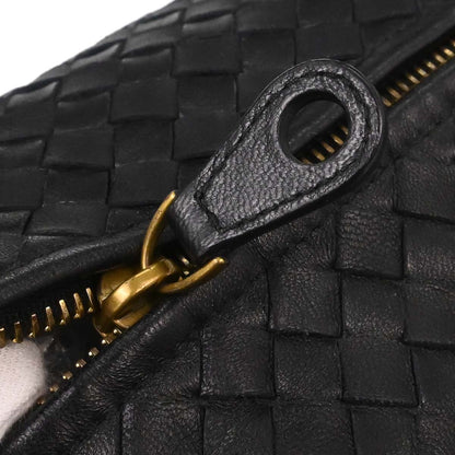 Bottega Veneta Black Lambskin Intrecciato Handbag
