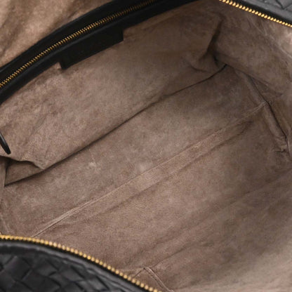 Bottega Veneta Black Lambskin Intrecciato Handbag