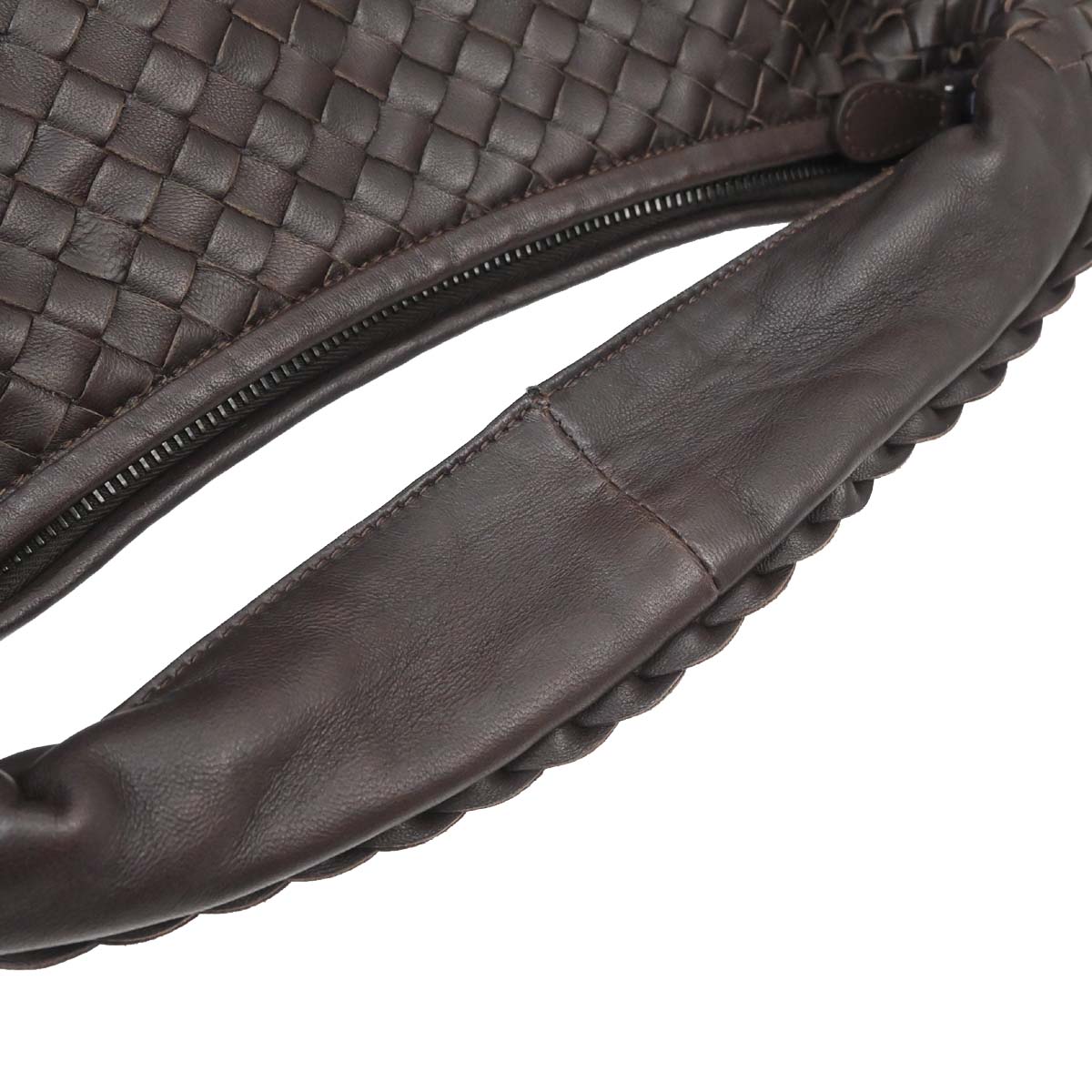 Bottega Veneta Brown Lambskin Intrecciato Hobo Handbag