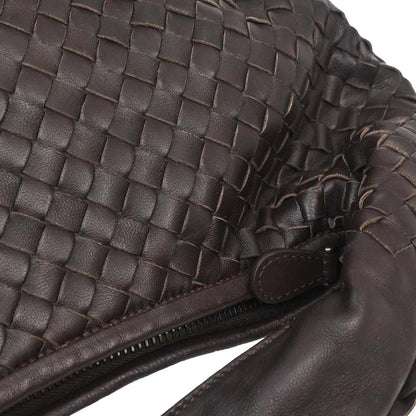 Bottega Veneta Brown Lambskin Intrecciato Hobo Handbag