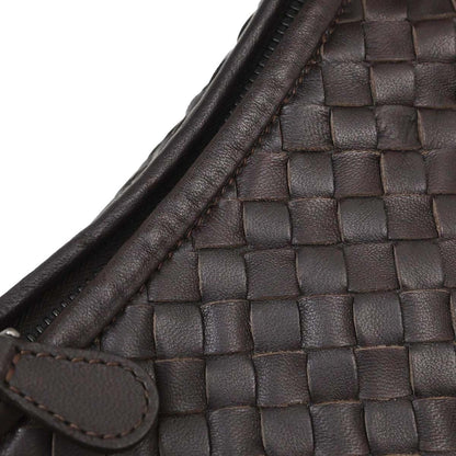 Bottega Veneta Brown Lambskin Intrecciato Hobo Handbag