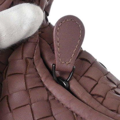Bottega Veneta Purple Lambskin Intrecciato Hobo Handbag