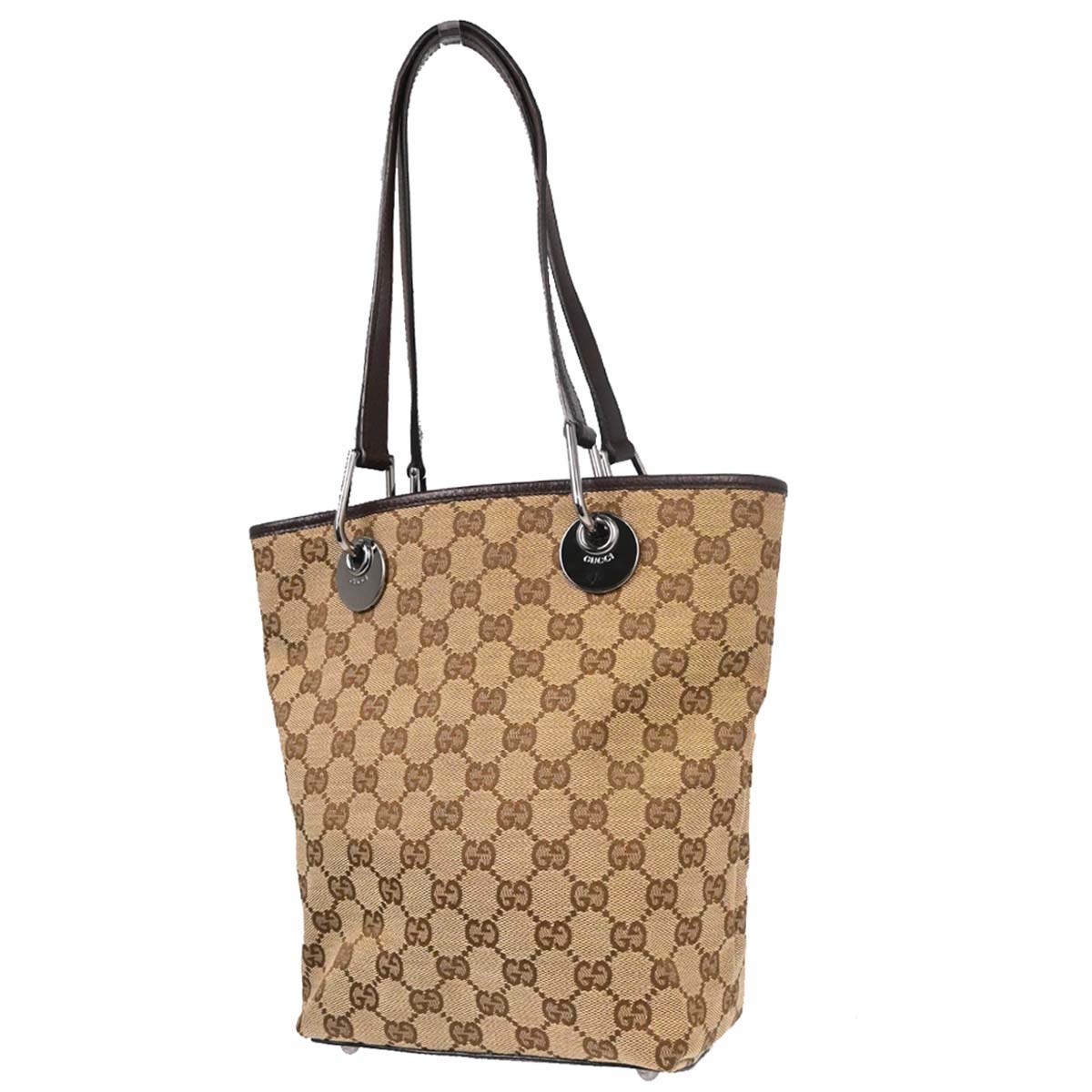 Gucci Beige Canvas GG Tote Handbag