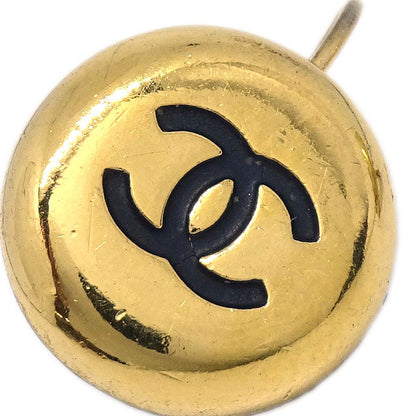 Chanel Button Pierced Earrings Gold 97A