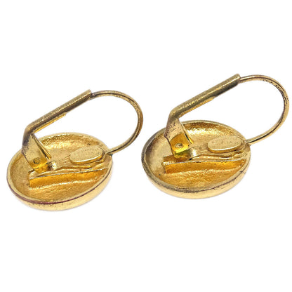 Chanel Button Pierced Earrings Gold 97A
