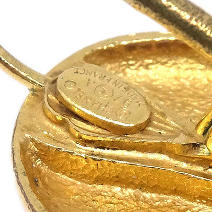 Chanel Button Pierced Earrings Gold 97A