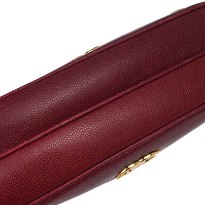 Chanel Bordeaux Caviar Skin Triple CC Shoulder Tote Bag
