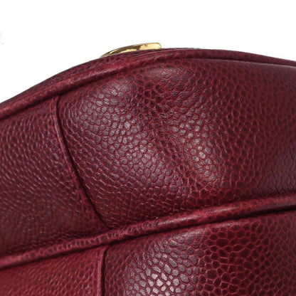Chanel Bordeaux Caviar Skin Triple CC Shoulder Tote Bag