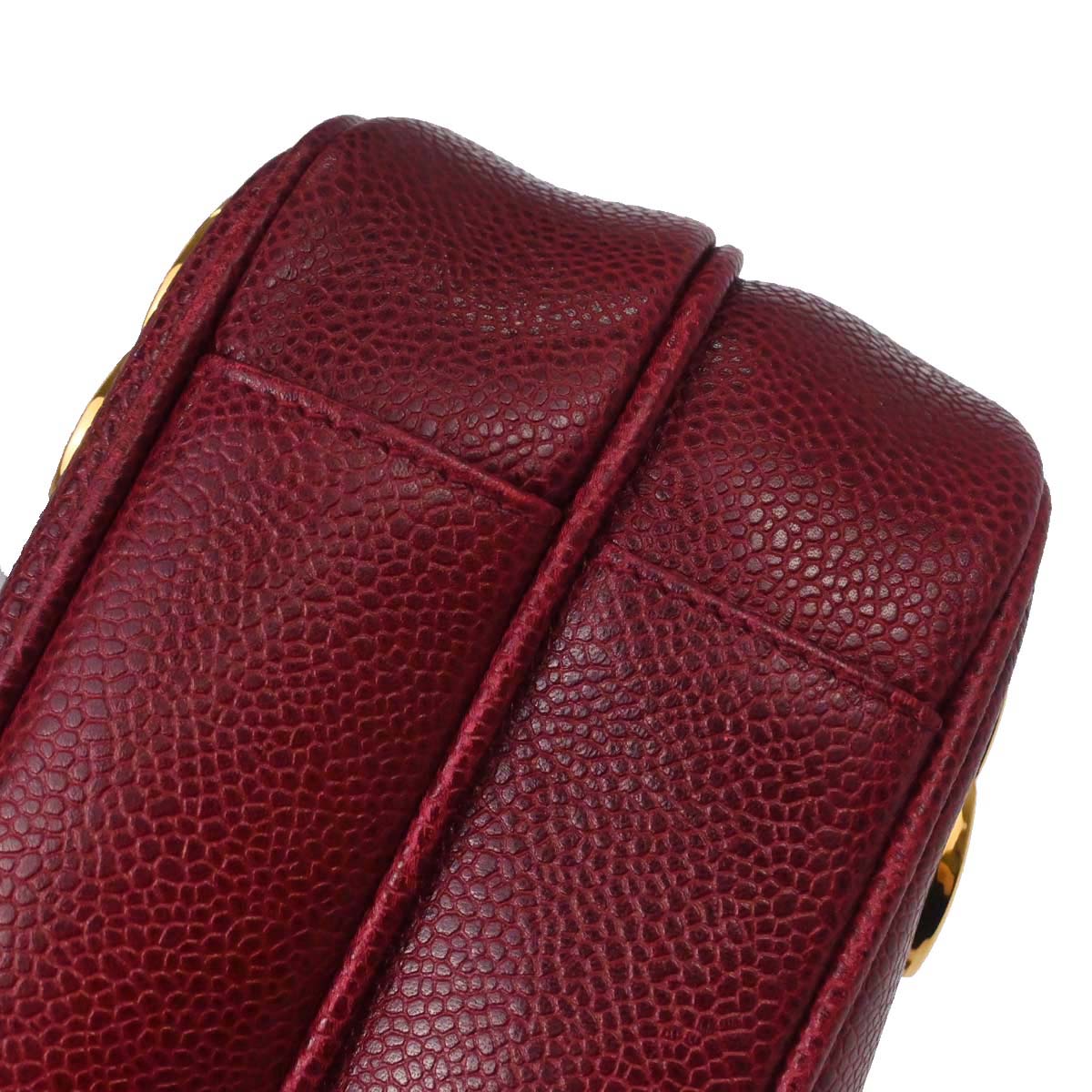 Chanel Bordeaux Caviar Skin Triple CC Shoulder Tote Bag