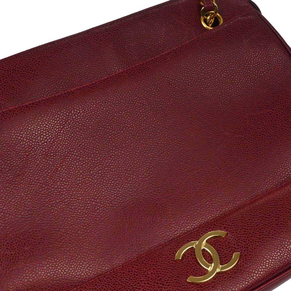 Chanel Bordeaux Caviar Skin Triple CC Shoulder Tote Bag