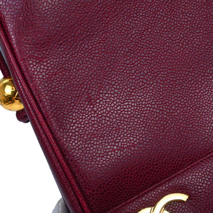 Chanel Bordeaux Caviar Skin Triple CC Shoulder Tote Bag