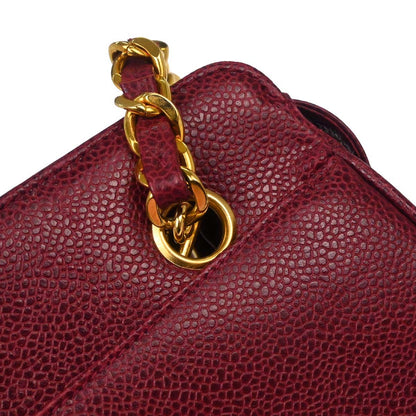 Chanel Bordeaux Caviar Skin Triple CC Shoulder Tote Bag