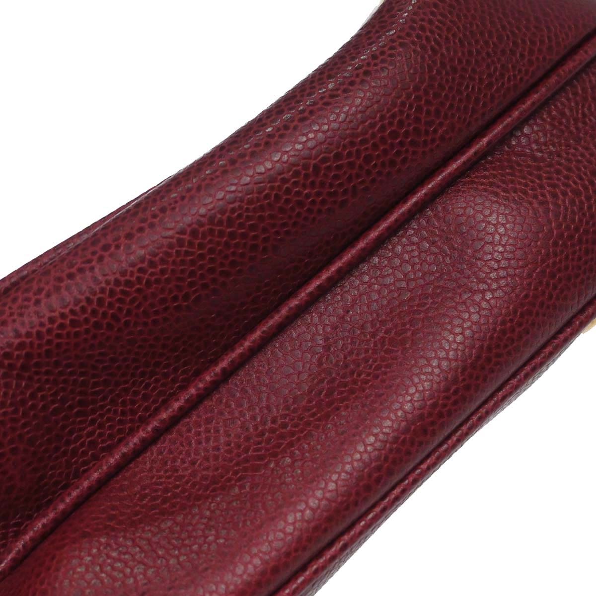 Chanel Bordeaux Caviar Skin Triple CC Shoulder Tote Bag
