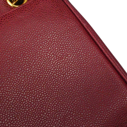 Chanel Bordeaux Caviar Skin Triple CC Shoulder Tote Bag