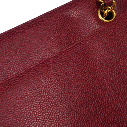 Chanel Bordeaux Caviar Skin Triple CC Shoulder Tote Bag