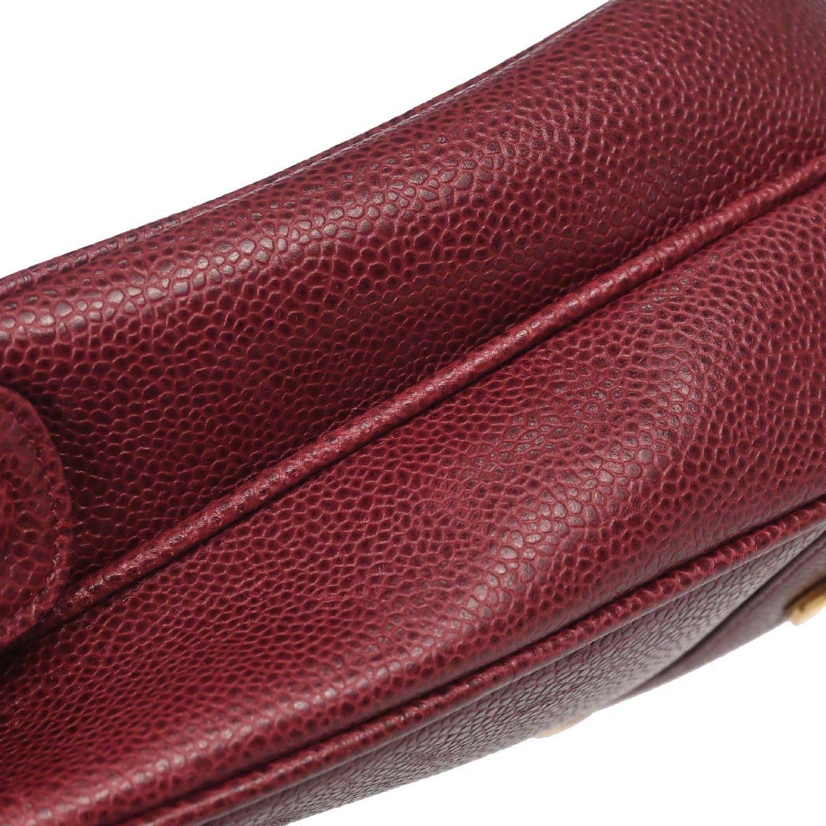 Chanel Bordeaux Caviar Skin Triple CC Shoulder Tote Bag