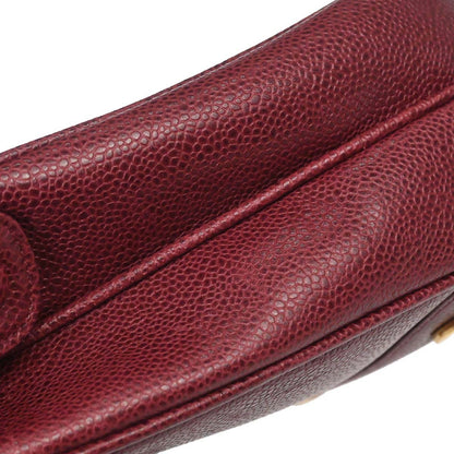 Chanel Bordeaux Caviar Skin Triple CC Shoulder Tote Bag
