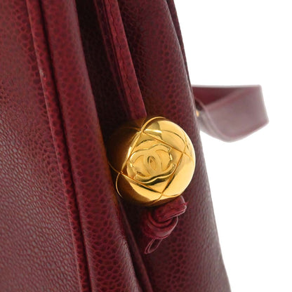 Chanel Bordeaux Caviar Skin Triple CC Shoulder Tote Bag
