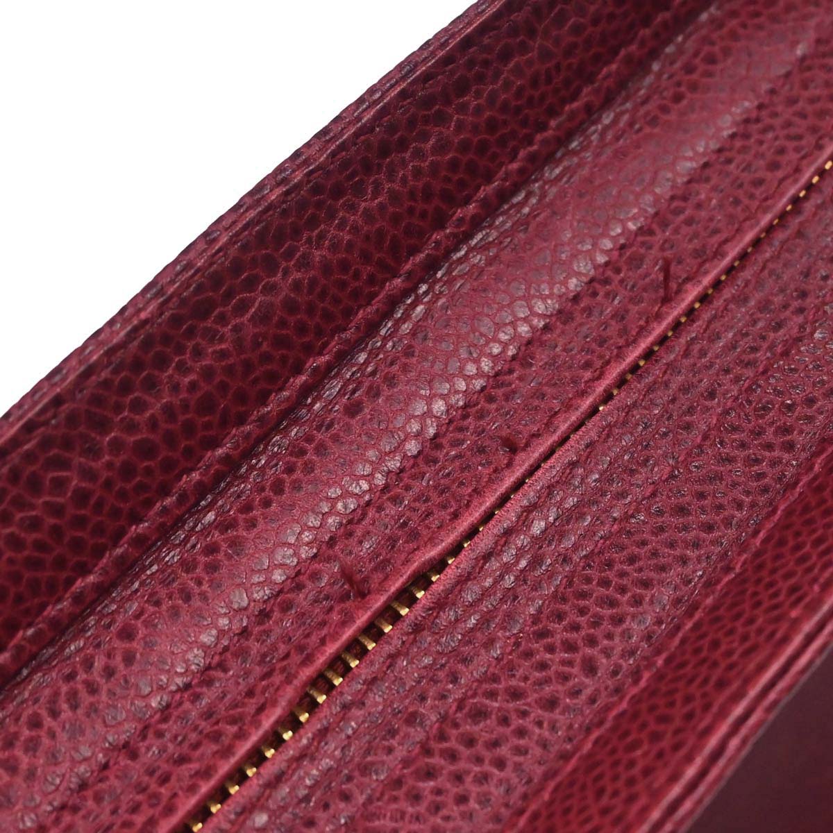 Chanel Bordeaux Caviar Skin Triple CC Shoulder Tote Bag