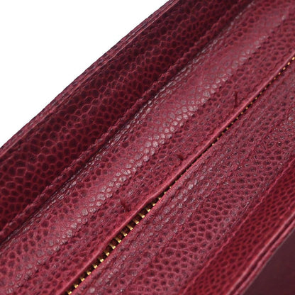Chanel Bordeaux Caviar Skin Triple CC Shoulder Tote Bag