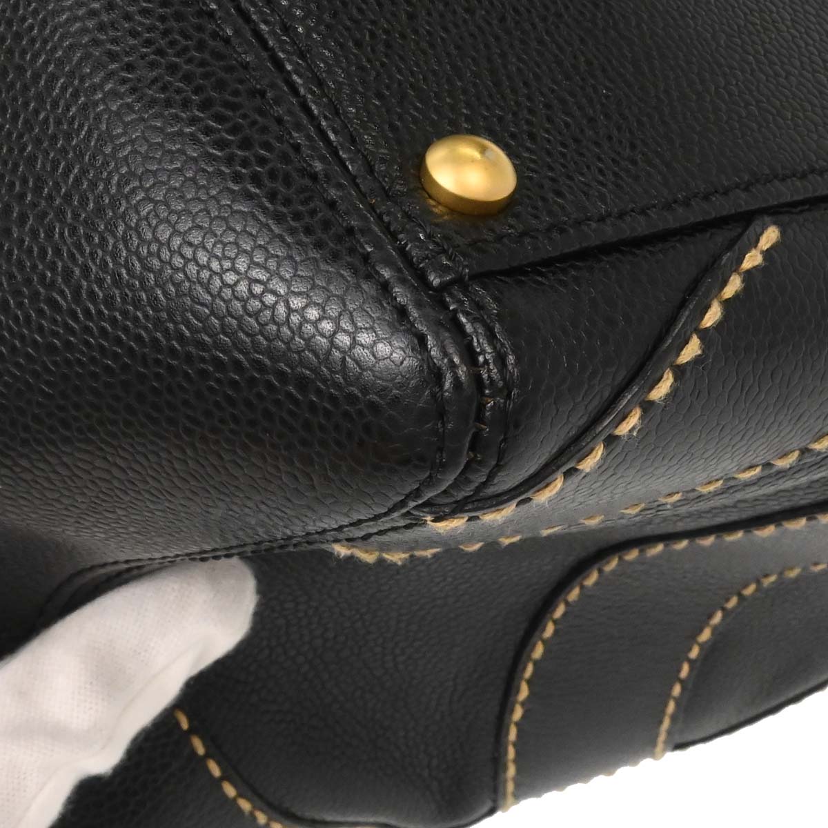 Chanel Black Caviar Skin Handbag