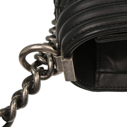 Boy Chanel 2018-2019 Black Lambskin Medium Shoulder Bag