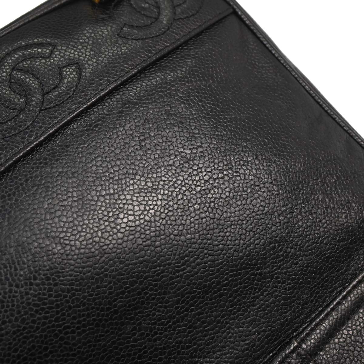 Chanel Black Caviar Skin Triple CC Backpack