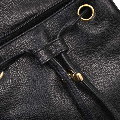 Chanel Black Caviar Skin Triple CC Backpack