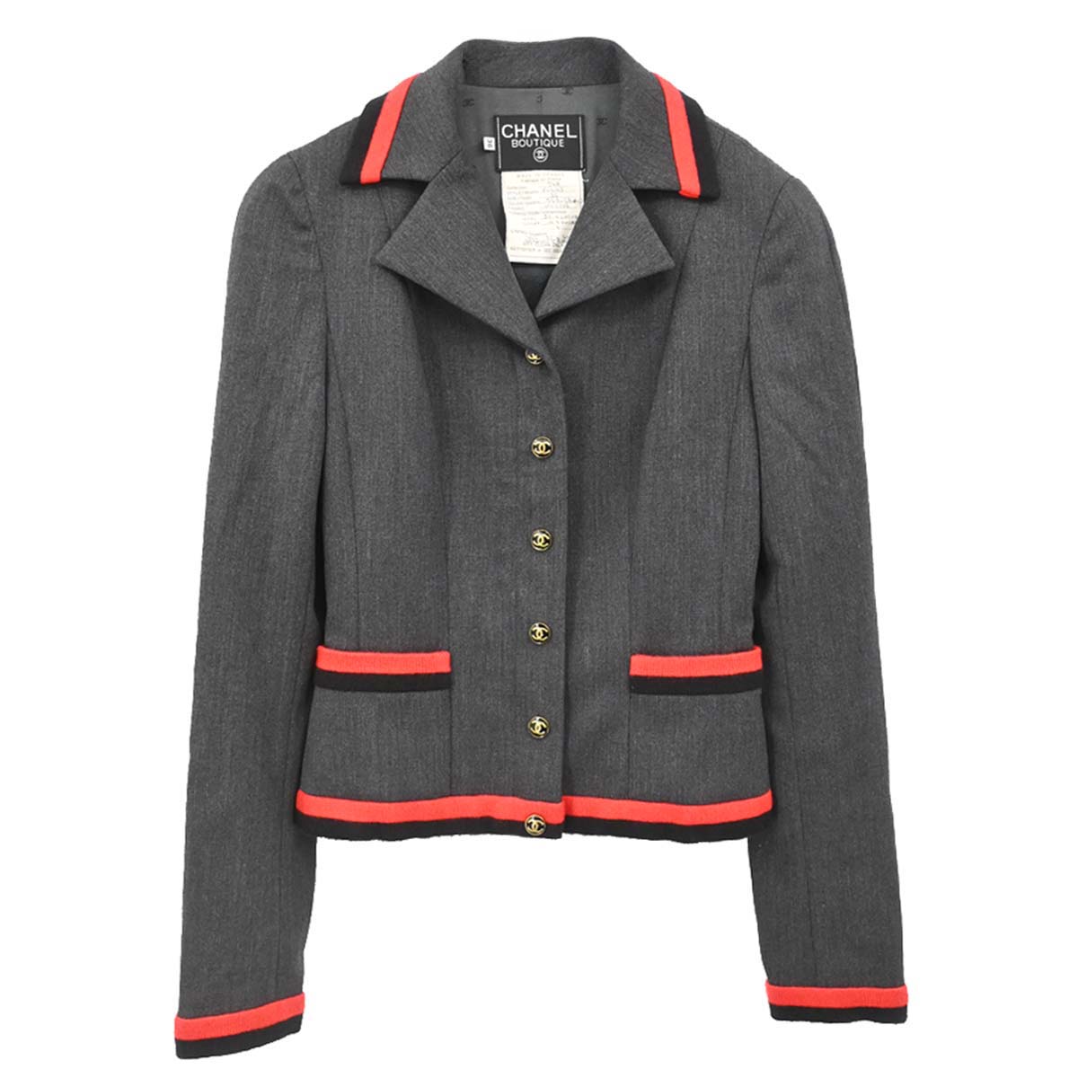 Chanel 1994 Single Breasted Jacket Gray #36