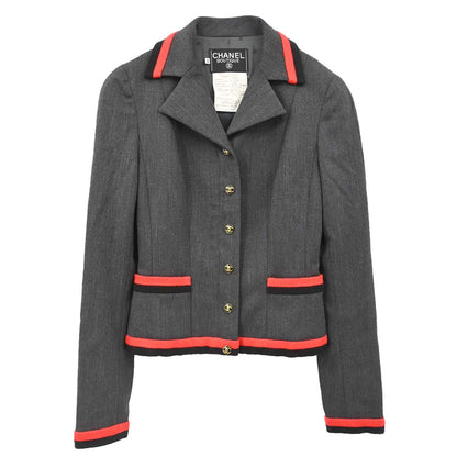 Chanel 1994 Single Breasted Jacket Gray #36