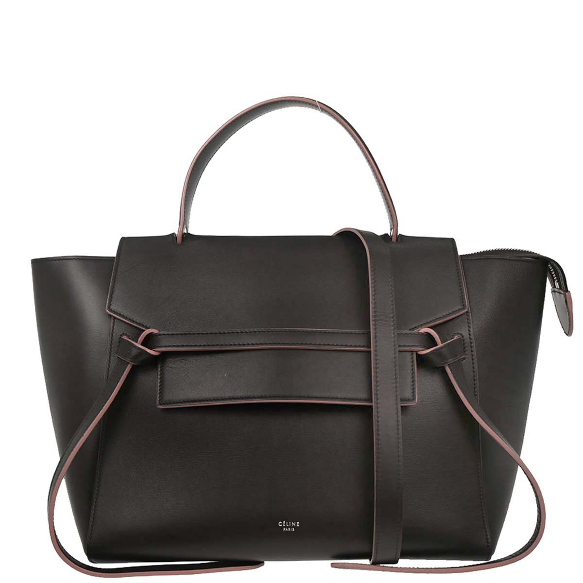 Celine Dark Gray Belt Bag 2way Shoulder Handbag